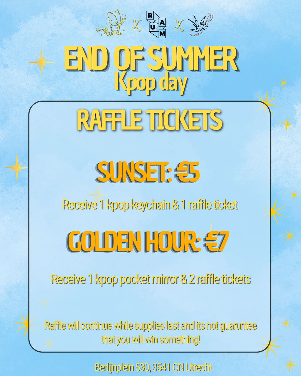 End of summer kpop day raffle tickets