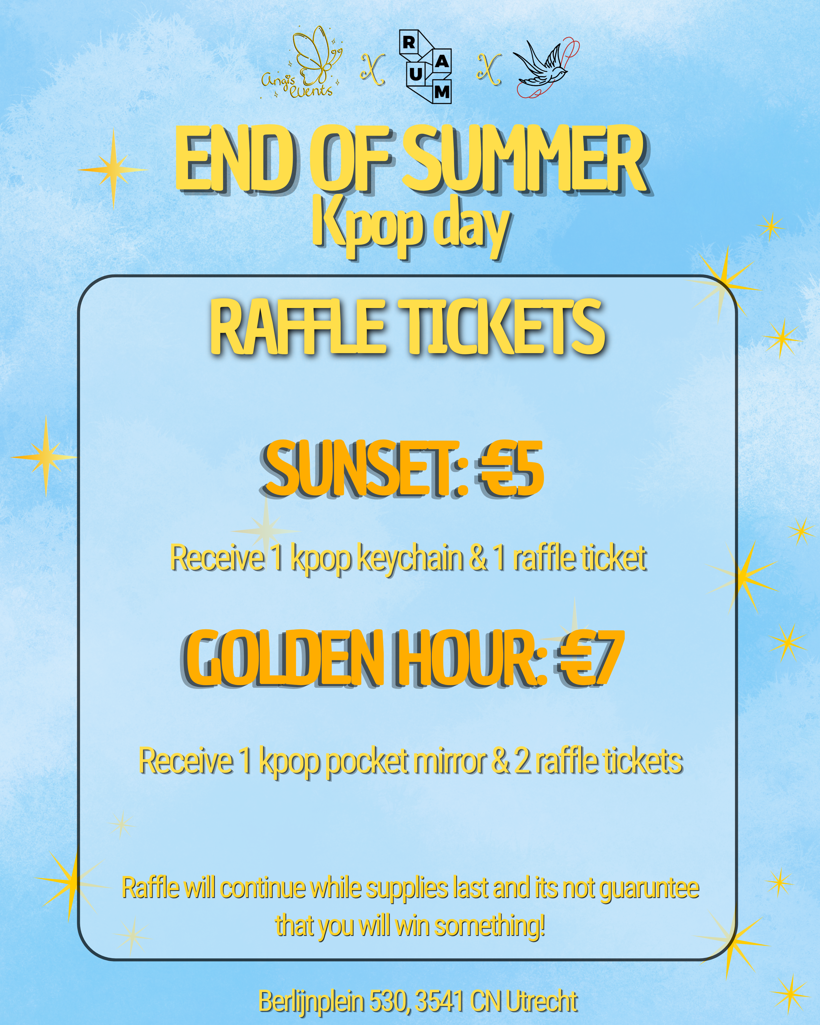End of summer kpop day raffle tickets